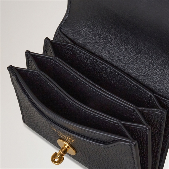 Mulberry Darley Concertina Wallet Black Small Classic Grain